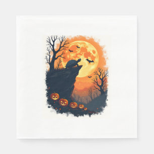 Funny Tortoise Halloween Silhouette Spooky Tortois Napkin