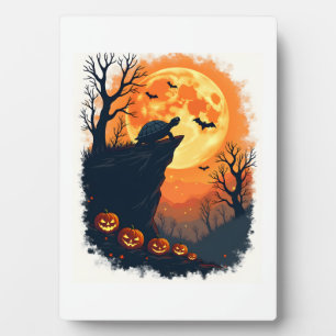 Funny Tortoise Halloween Silhouette Spooky Tortois Plaque