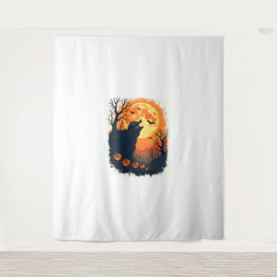 Funny Tortoise Halloween Silhouette Spooky Tortois Tapestry