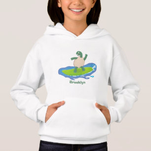 Funny tortoise wave surfing cartoon