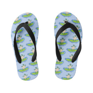 Funny tortoise wave surfing cartoon kid's thongs