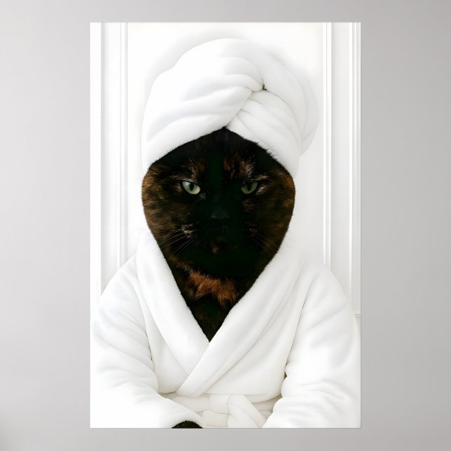 Funny Tortoiseshell Bathroom Print, Tortoiseshell Poster (Front)