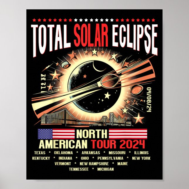 Funny Total Solar Eclipse North American Poster (Front)