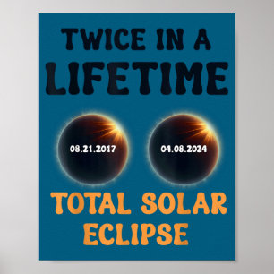 Funny Total Solar Eclipse Twice Lifetime Poster