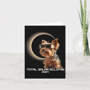 Funny Total Solar Eclipse Yorkshire Terrier Card