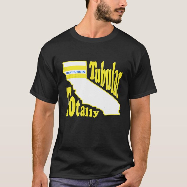 Funny Totally Tubular California Retro Tube Sock T-Shirt (Front)
