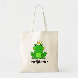 Funny "Totally Unfrogettable" Frog Pun Tote Bag