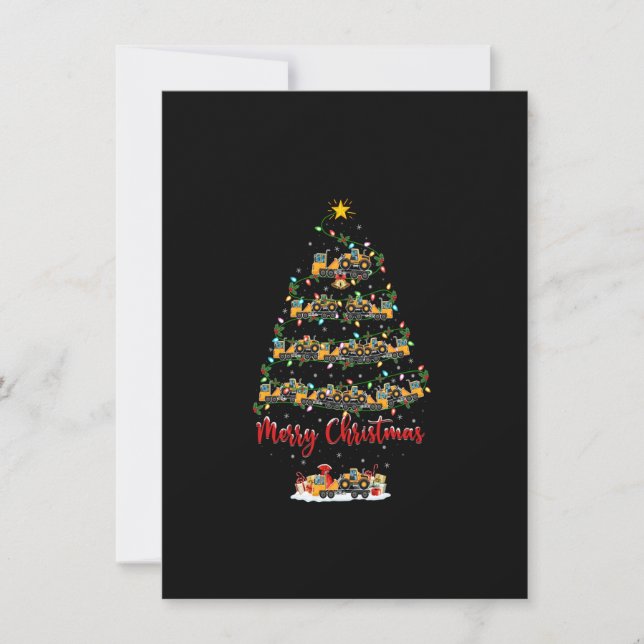Funny Tow Truck Christmas Tree Lights Santa Tow Tr Invitation (Front)