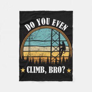 Funny Tower Worker Tower Climbing Technician Tower Fleece Blanket