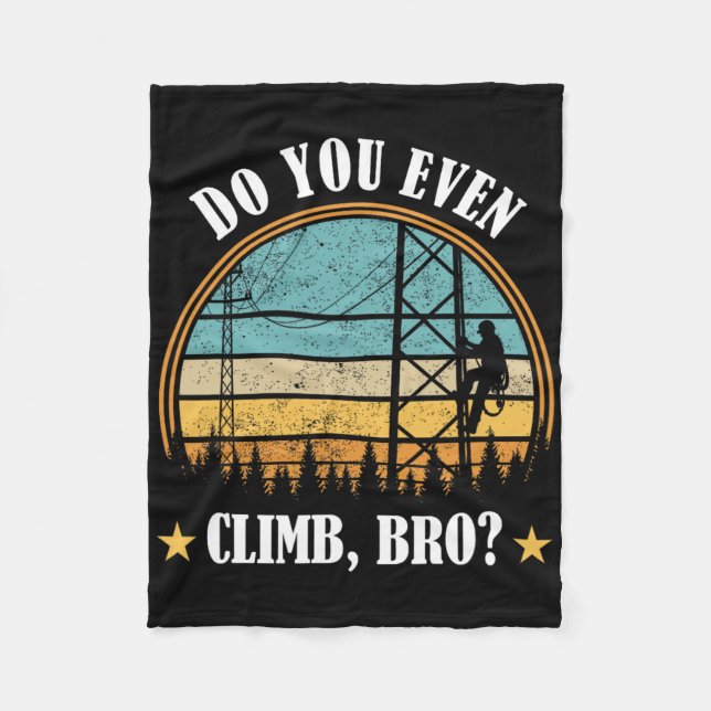 Funny Tower Worker Tower Climbing Technician Tower Fleece Blanket (Front)