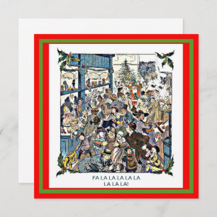 Funny Toy Store Chaos Vintage Christmas Santa copy Card