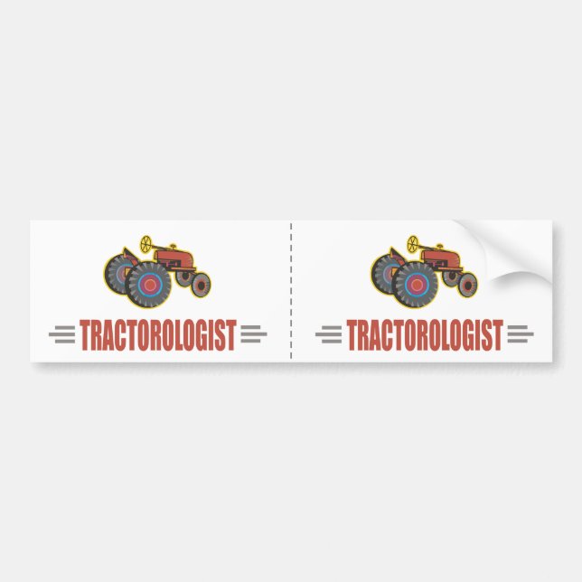 Funny Tractor Bumper Sticker (Front)
