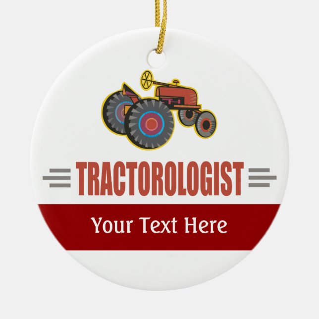 Funny Tractor Ceramic Ornament (Front)