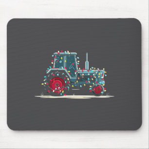 Funny Tractor Christmas Graphics Lights Lover Farm Mouse Pad