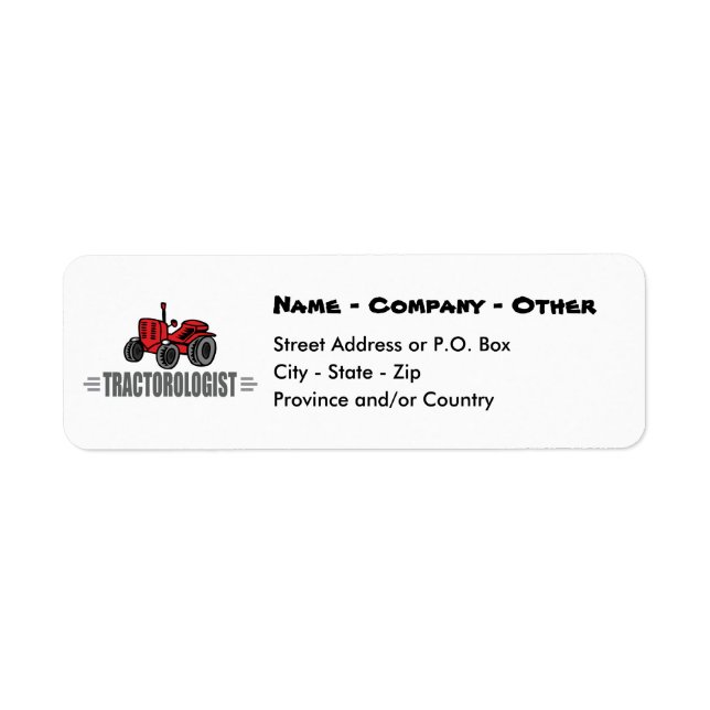 Funny Tractor Love Return Address Label (Front)