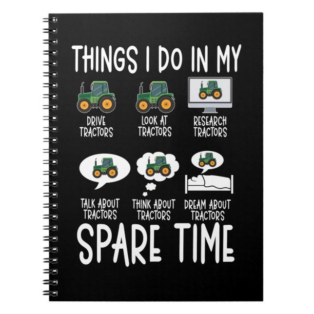 Funny Tractor Lover Farmer Tractors Notebook (Front)