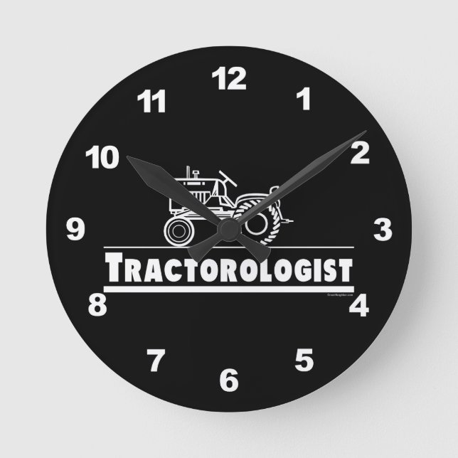 Funny Tractor Round Clock (Front)