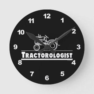 Funny Tractor Round Clock