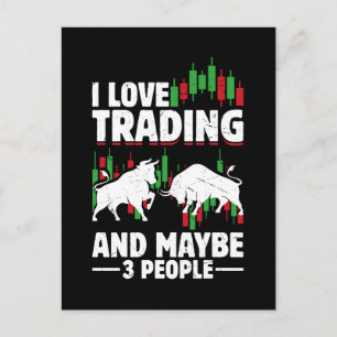 Funny Trading Quote Bull & Candlestick Daytrading  Postcard