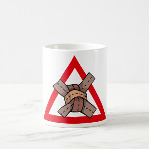 Funny Traffic Jam Knot Warning Road Sign  Coffee Mug