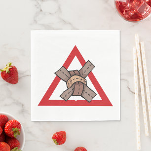 Funny Traffic Jam Knot Warning Road Sign  Napkin