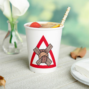 Funny Traffic Jam Knot Warning Road Sign  Paper Cups