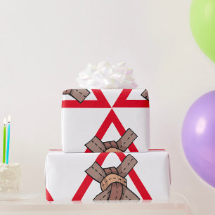 Funny Traffic Jam Knot Warning Road Sign  Wrapping Paper