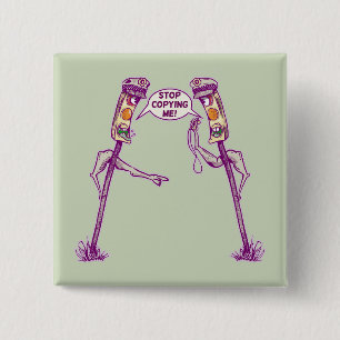 Funny traffic lights 15 cm square badge