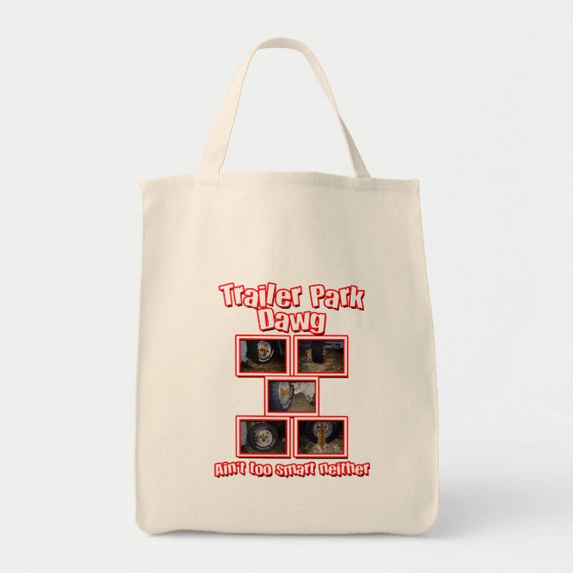 Funny Trailer Park Dawg Red Tote Bag (Front)