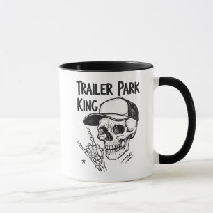 Funny Trailer Park King Skull And Skeleton Hand Mug
