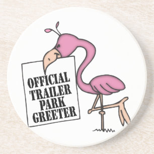 Funny Trailer Park Sandstone Coaster