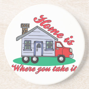 Funny Trailer Park Sandstone Coaster