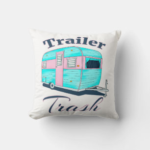 Funny Trailer Trash RV Camping Cushion