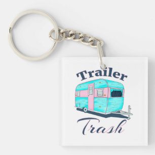Funny Trailer Trash RV Camping Key Ring