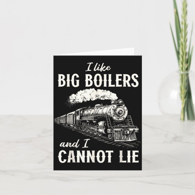Funny Train Big Boilers Steam Locomotive Freight  Card (Front)