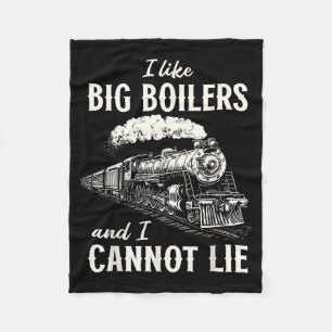 Funny Train Big Boilers Steam Locomotive Freight Fleece Blanket