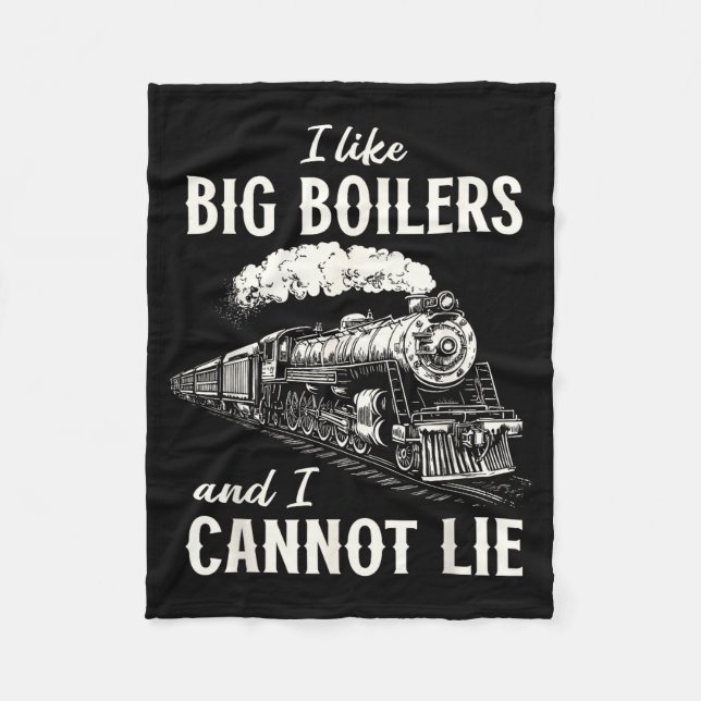 Funny Train Big Boilers Steam Locomotive Freight  Fleece Blanket (Front)