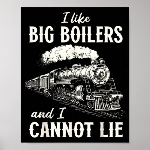 Funny Train Big Boilers Steam Locomotive Freight Poster