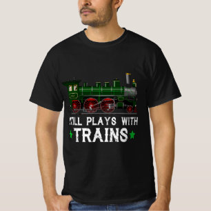 Funny Train For Trains Lovers Men Train Engine Dri T-Shirt