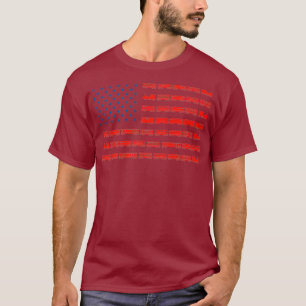 Funny Train Lover Gift Cool American Flag Model T-Shirt