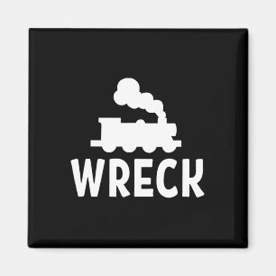 Funny Train Wreck . Sarcastic Joke Tee Magnet