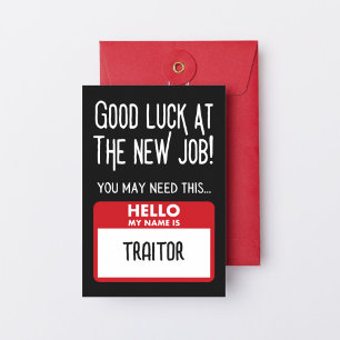 Funny 'Traitor Badge' Coworker Leaving Thank You Card