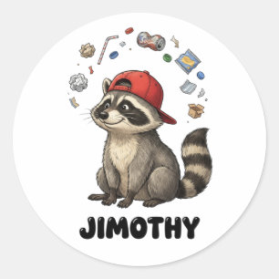 Funny Trash Panda Racoon Jimothy Classic Round Sticker