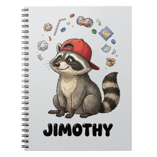 Funny Trash Panda Racoon Jimothy Notebook (Front)