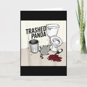 Funny Trashed Panda Racoon Gets Drunk Card