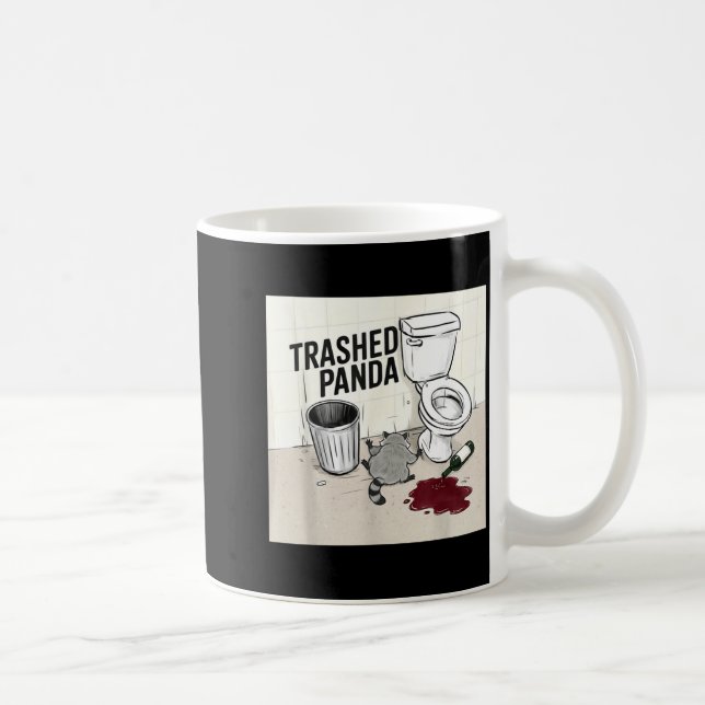 Funny Trashed Panda Racoon Gets Drunk  Coffee Mug (Right)