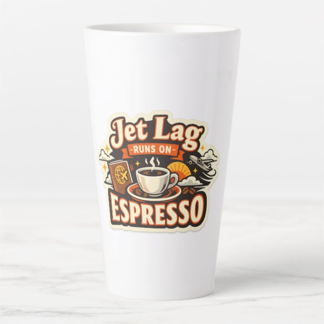  Funny Travel Coffee Lover Hat Latte Mug (Front)