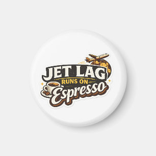 Funny Travel Coffee Lover Hat Magnet