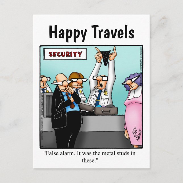 Funny Travel Humour Postcard (Front)