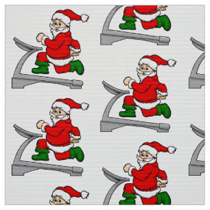 funny treadmill santa claus fabric